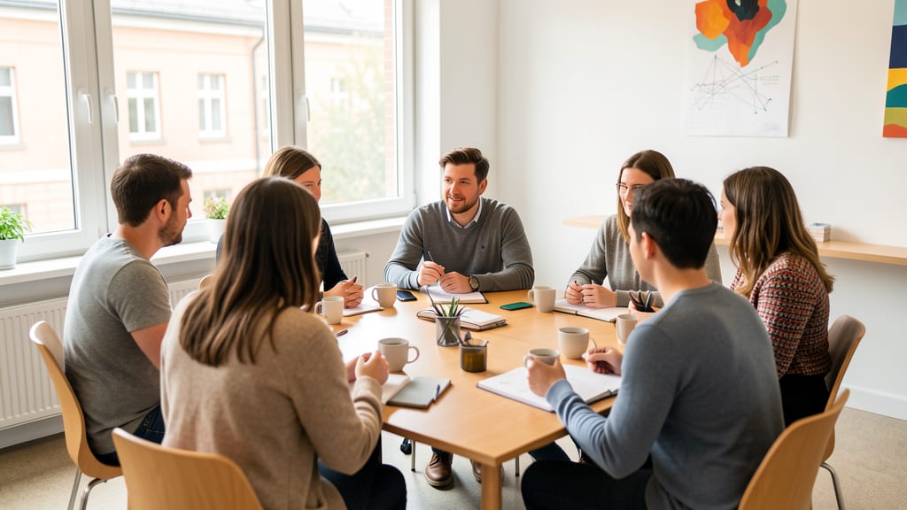 Kleine Sprachkursgruppe in Frankfurt
